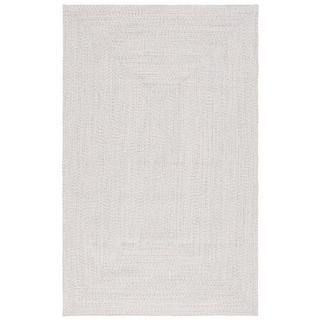 Safavieh 3 x 3 ft. Braided Round Hand Woven Rug; Ivory & Light Grey BRA201A-3R